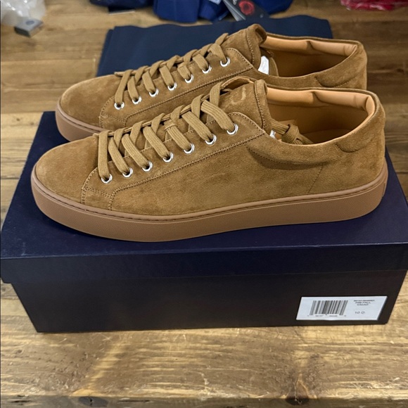 Ralph Lauren Purple Label Men's Severn Calf Suede LowTop Sneakers Cacao NEW $895 - Picture 3 of 16